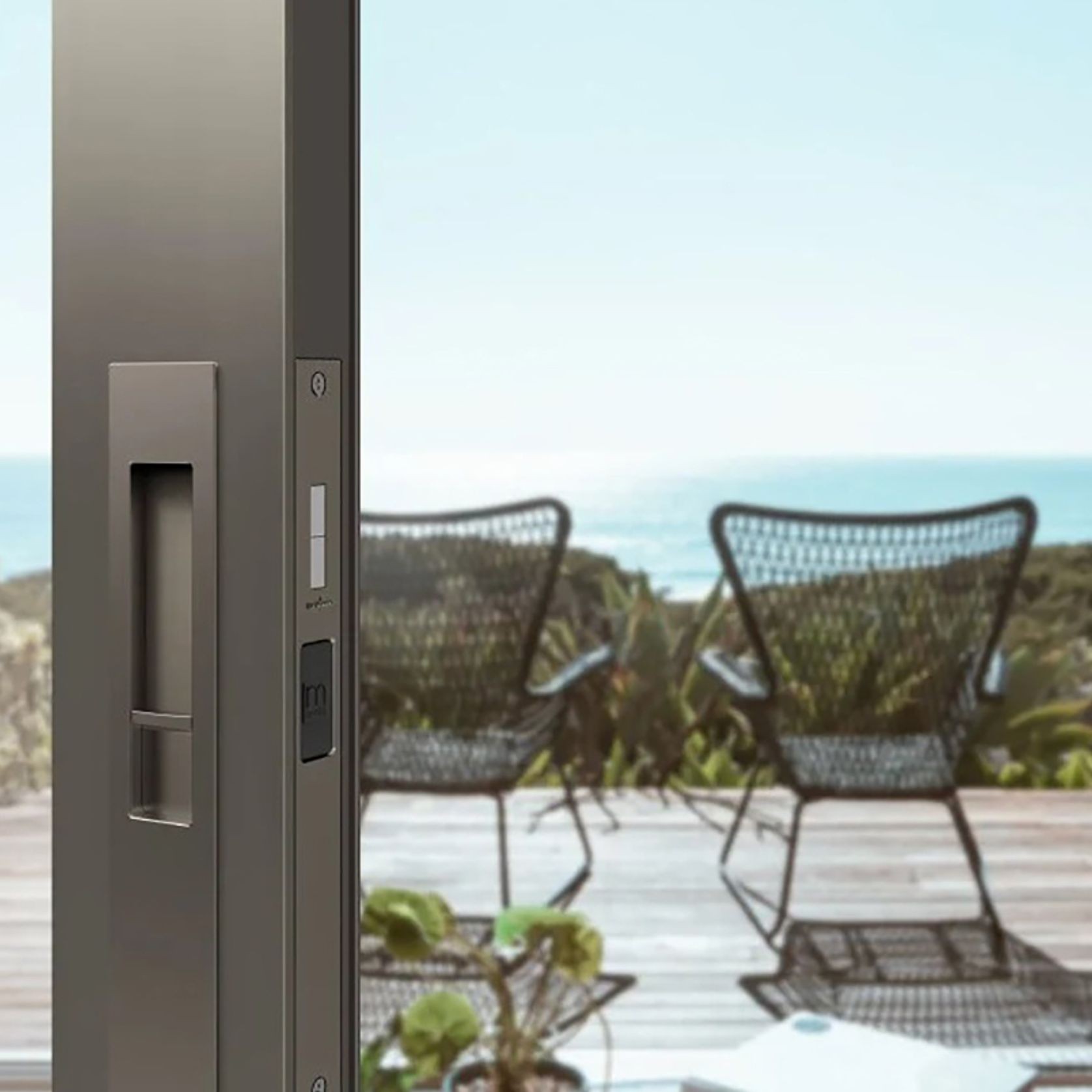Mardeco 'M' Series Flush Pull Euro Lock Set Key Locking Polished Chrome for Timber and Aluminum Doors PC8104/SET *No Cylinder* gallery detail image