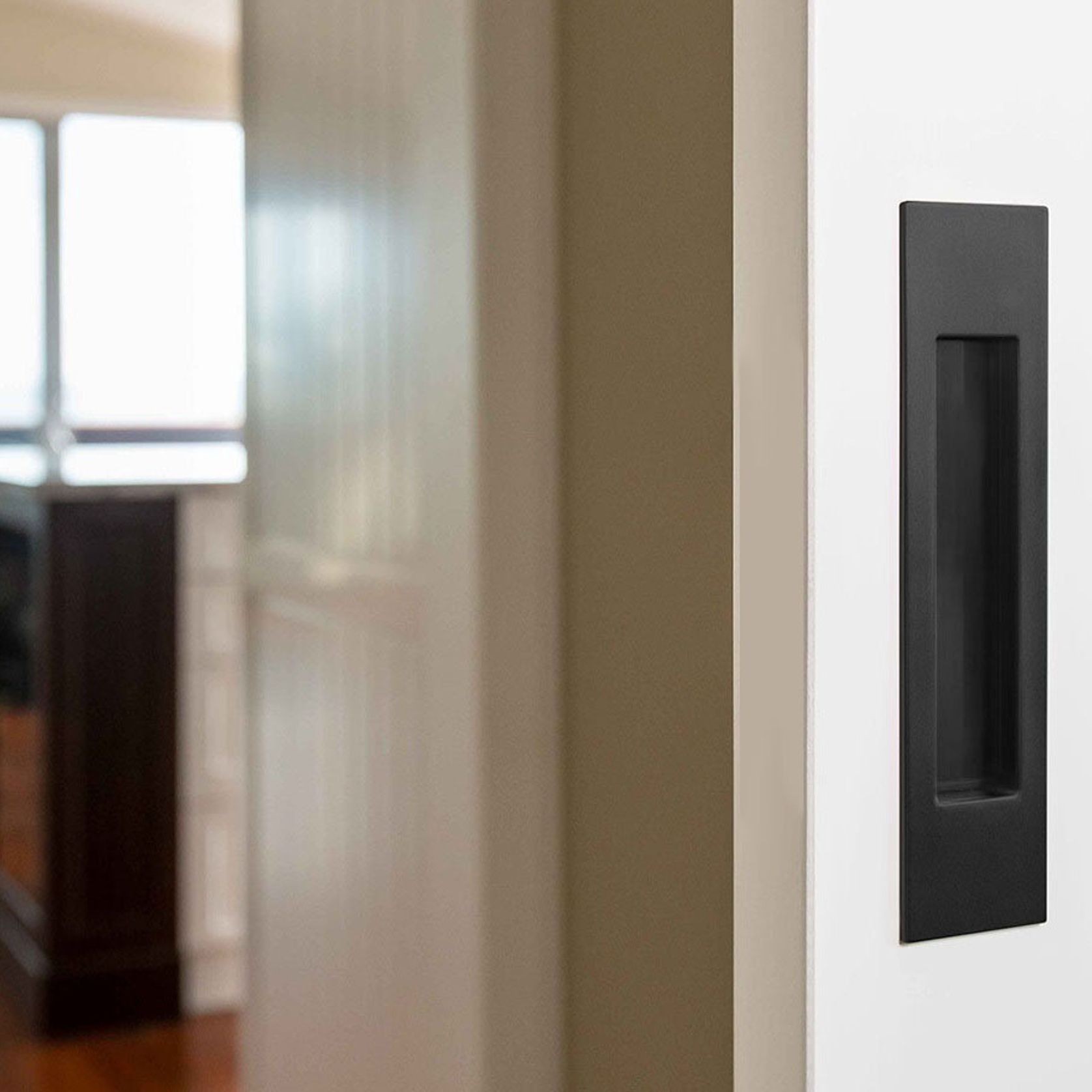 Mardeco 'M' Series Flush Pull Brushed Nickel for Timber and Aluminum Sliding Double Doors BN8002/190 *Single* gallery detail image
