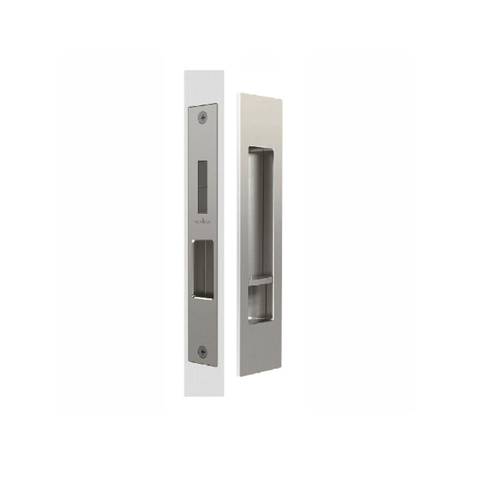 Mardeco 'M' Series Flush Pull Privacy Set Brushed Nickel for Sliding Doors BN8004SET gallery detail image