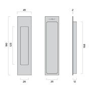 Mardeco 'M' Series Flush Pull Satin Chrome for Timber and Aluminum Sliding Double Doors SC8002/190 *Single* gallery detail image
