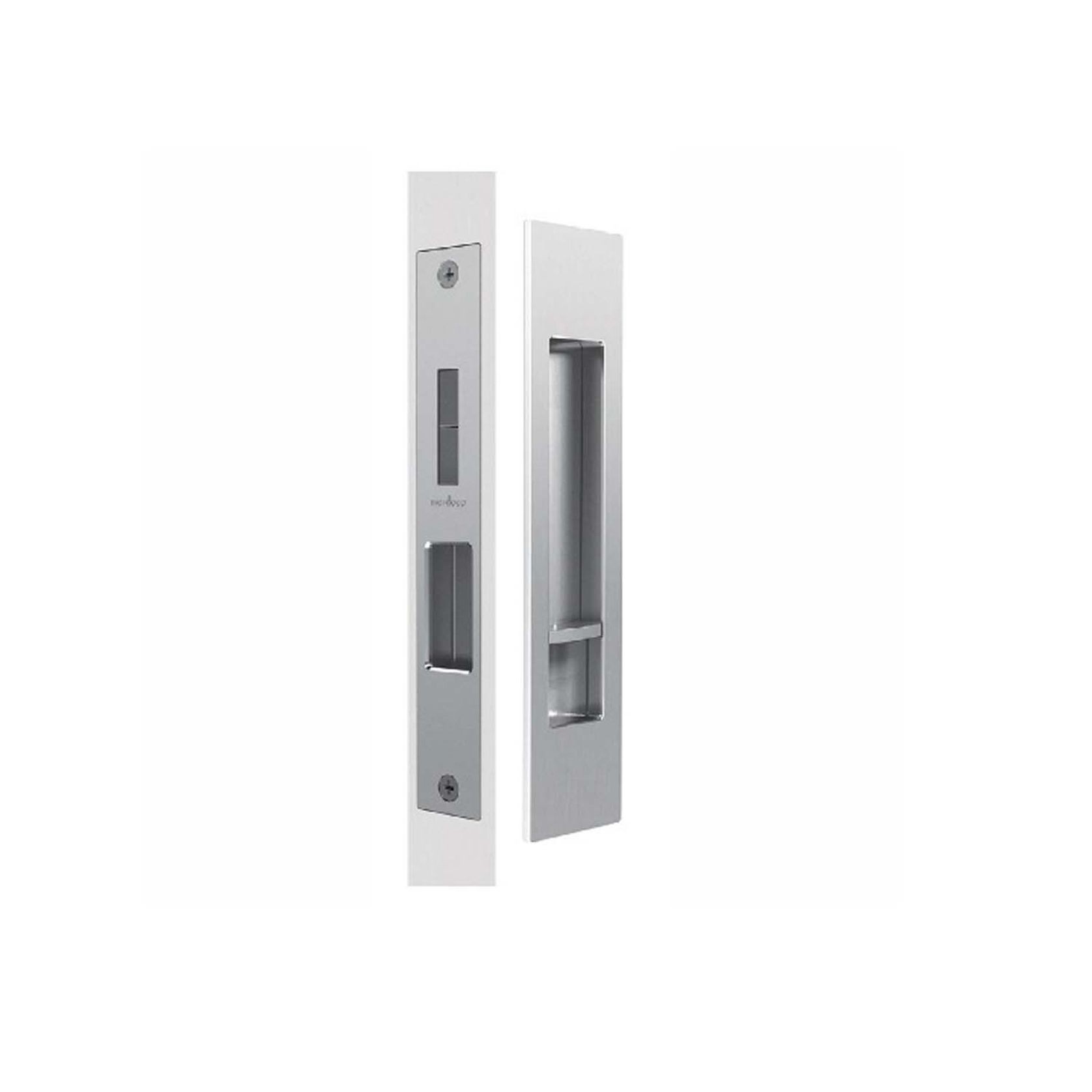 Mardeco 'M' Series Flush Pull Privacy Set Satin Chrome for Sliding Doors SC8004SET gallery detail image