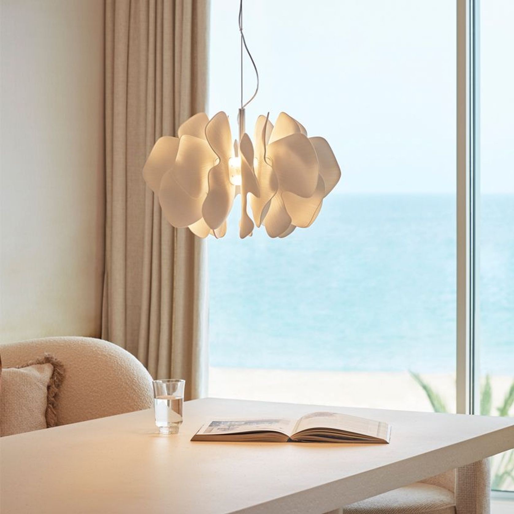 Nightbloom 47cm White Pendant gallery detail image
