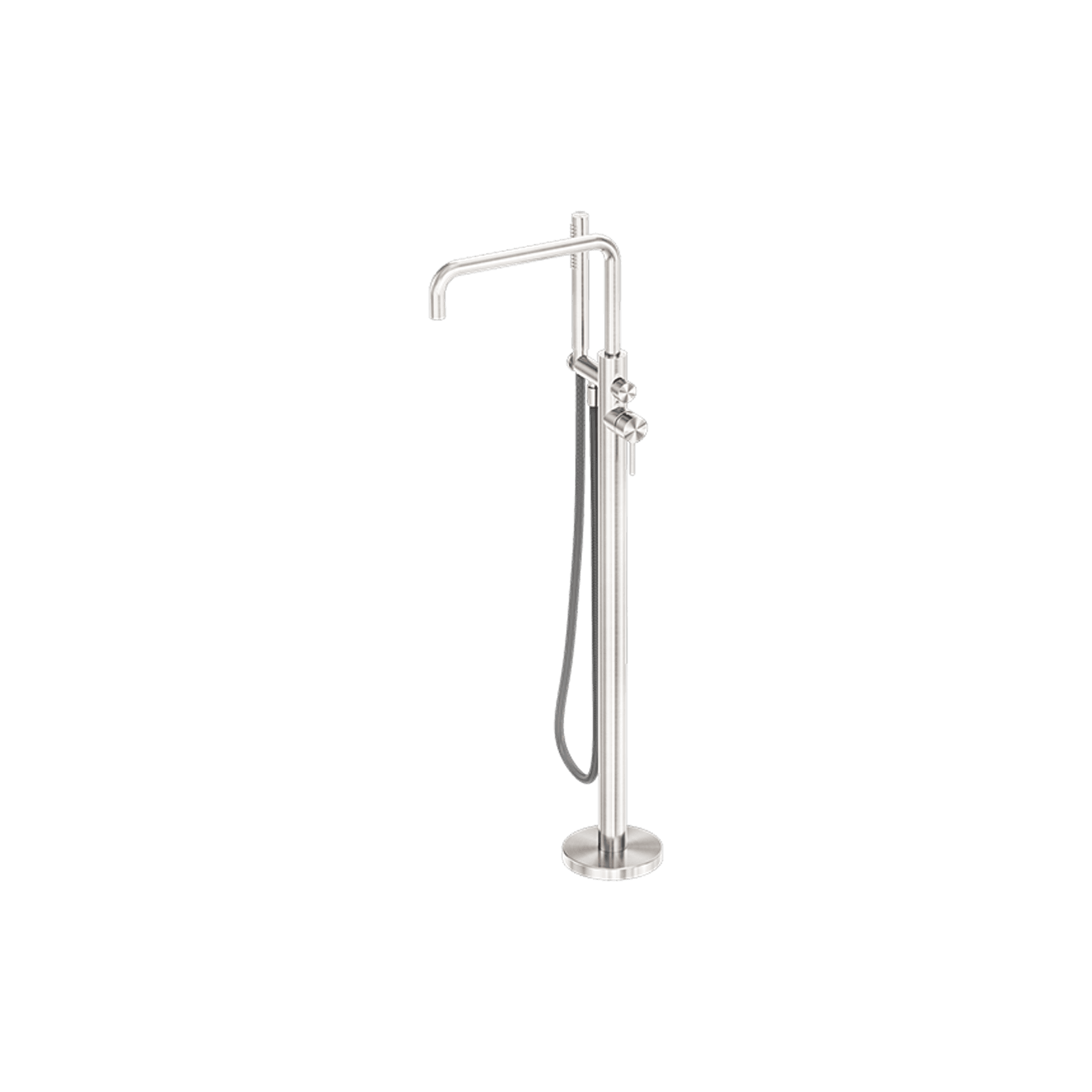 Zen SS316L Freestanding Bath Mixer & Outdoor Shower Hose | Brushed Nickel gallery detail image