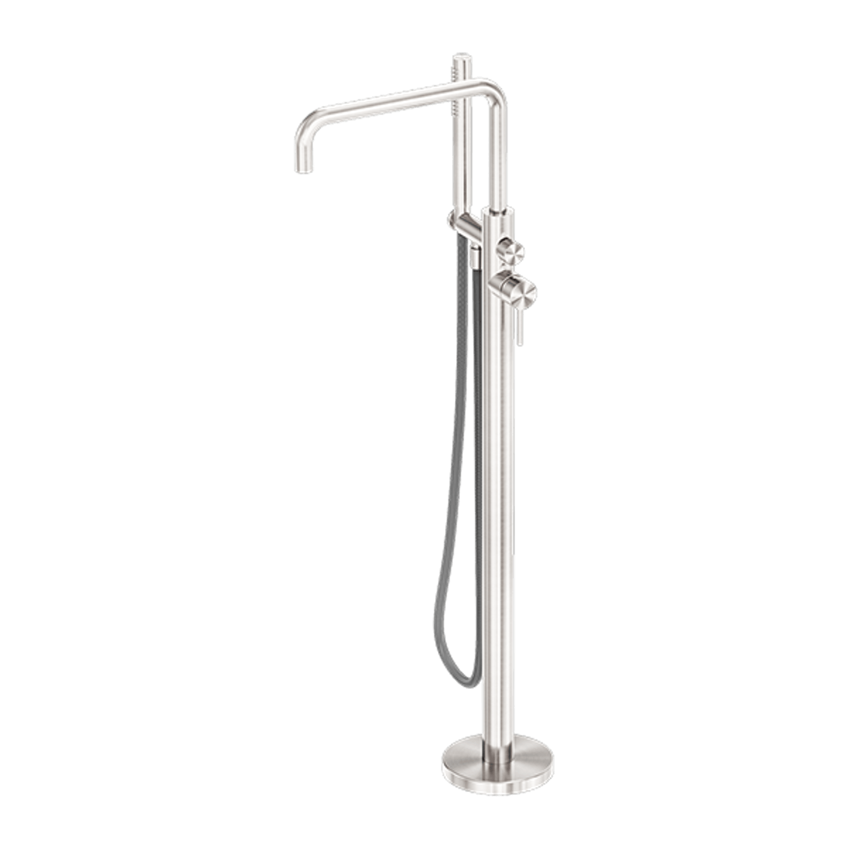 Zen SS316L Freestanding Bath Mixer & Outdoor Shower Hose | Brushed Nickel gallery detail image