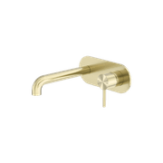 Zen SS316L Wall Basin/Bath Mixer 185mm Spout | Brushed Gold gallery detail image