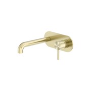 Zen SS316L Wall Basin/Bath Mixer 230mm Spout | Brushed Gold gallery detail image