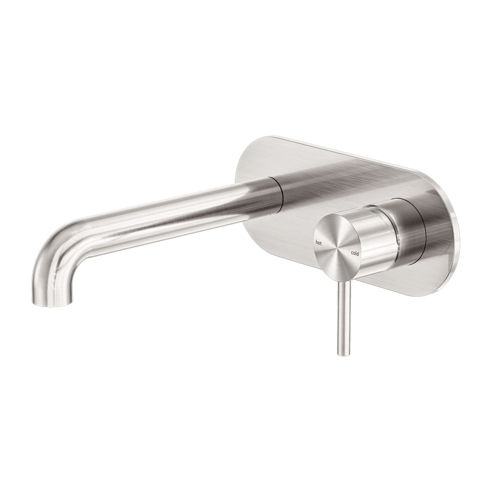 Zen SS316L Wall Basin/Bath Mixer Separate Back Plate 185mm Spout | Brushed Nickel gallery detail image