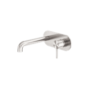 Zen SS316L Wall Basin/Bath Mixer Separate Back Plate 230mm Spout | Brushed Nickel gallery detail image