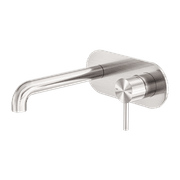 Zen SS316L Wall Basin/Bath Mixer 185mm Spout | Brushed Nickel gallery detail image