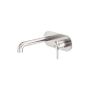 Zen SS316L Wall Basin/Bath Mixer 185mm Spout | Brushed Nickel gallery detail image