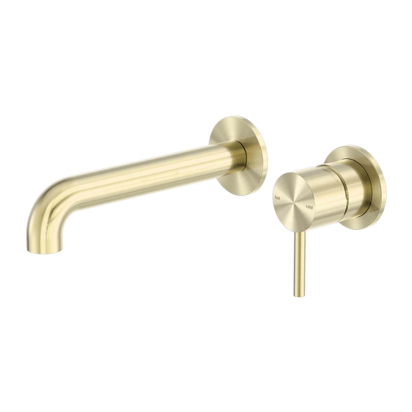 Zen SS316L Wall Basin/Bath Mixer Separate Back Plate 185mm Spout | Brushed Gold gallery detail image