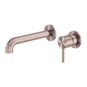 Zen SS316L Wall Basin/Bath Mixer Separate Back Plate 230mm Spout | Brushed Bronze gallery detail image