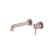 Zen SS316L Wall Basin/Bath Mixer Separate Back Plate 185mm Spout | Brushed Bronze gallery detail image