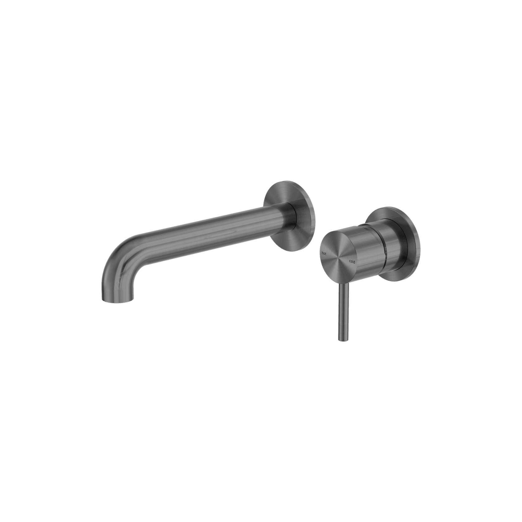 Zen SS316L Wall Basin/Bath Mixer Separate Back Plate 185mm Spout | Graphite gallery detail image