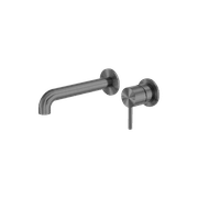 Zen SS316L Wall Basin/Bath Mixer Separate Back Plate 185mm Spout | Graphite gallery detail image