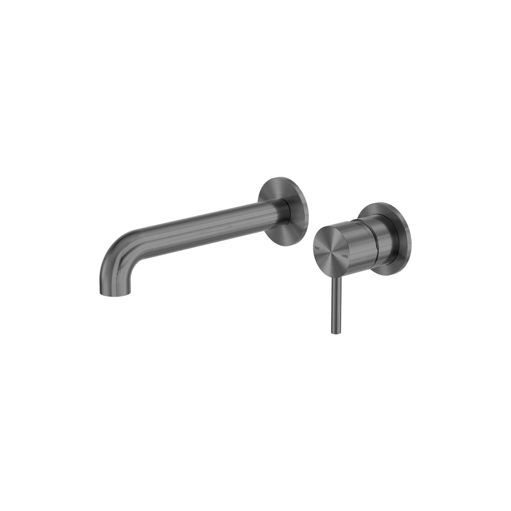 Zen SS316L Wall Basin/Bath Mixer Separate Back Plate 230mm Spout | Graphite gallery detail image