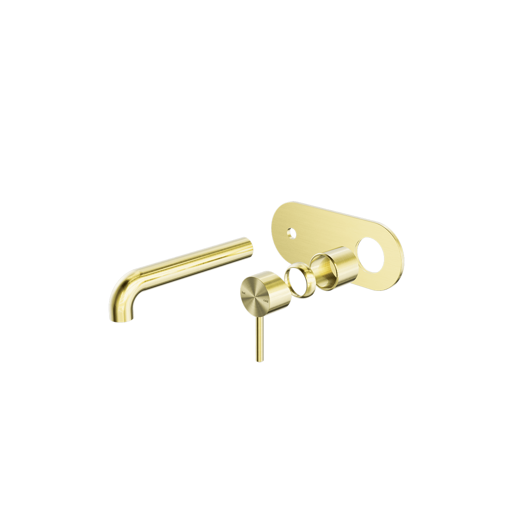 Zen SS316L Wall Basin/Bath Mixer 185mm Spout Trim Kits | Brushed Gold gallery detail image