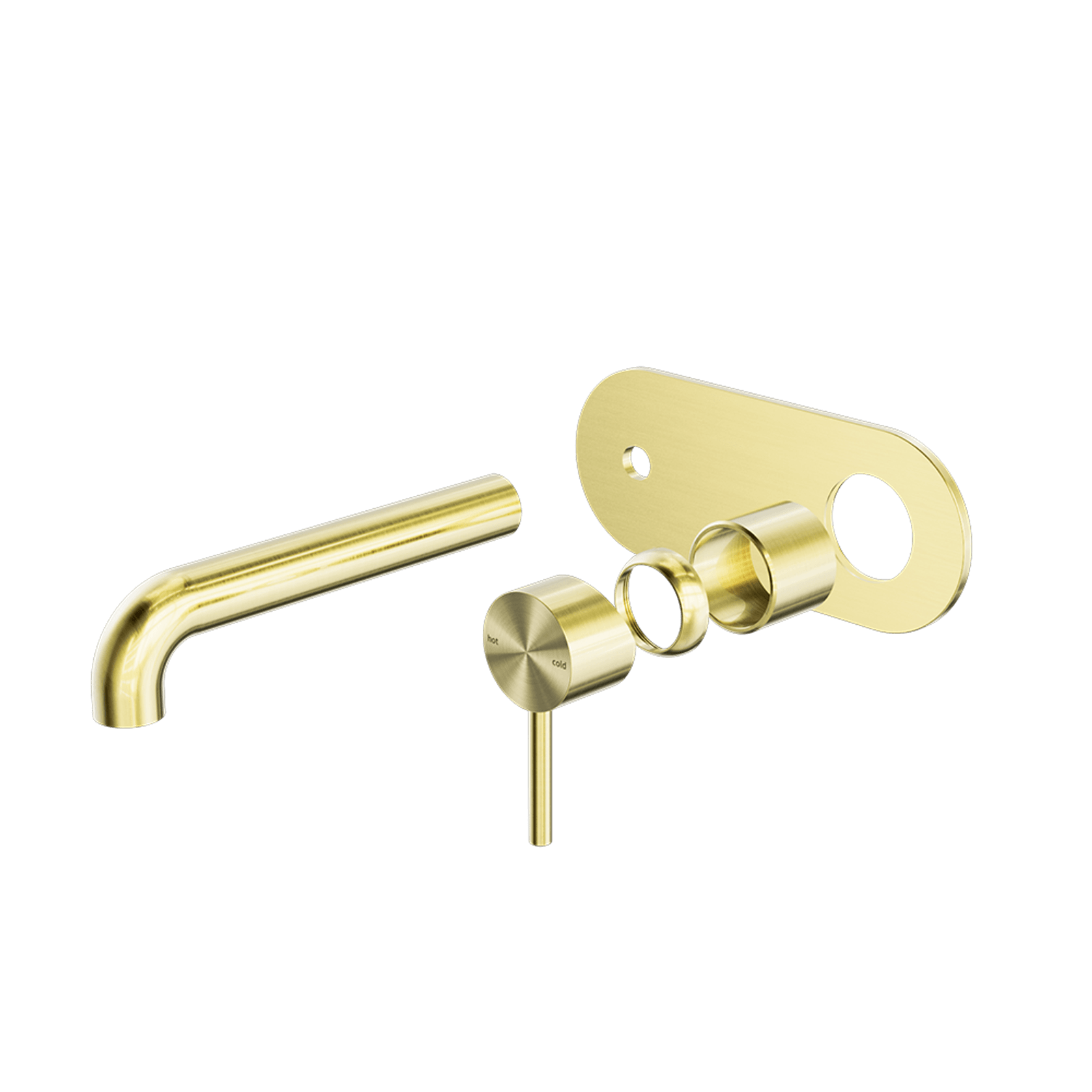 Zen SS316L Wall Basin/Bath Mixer 185mm Spout Trim Kits | Brushed Gold gallery detail image