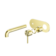 Zen SS316L Wall Basin/Bath Mixer 185mm Spout Trim Kits | Brushed Gold gallery detail image