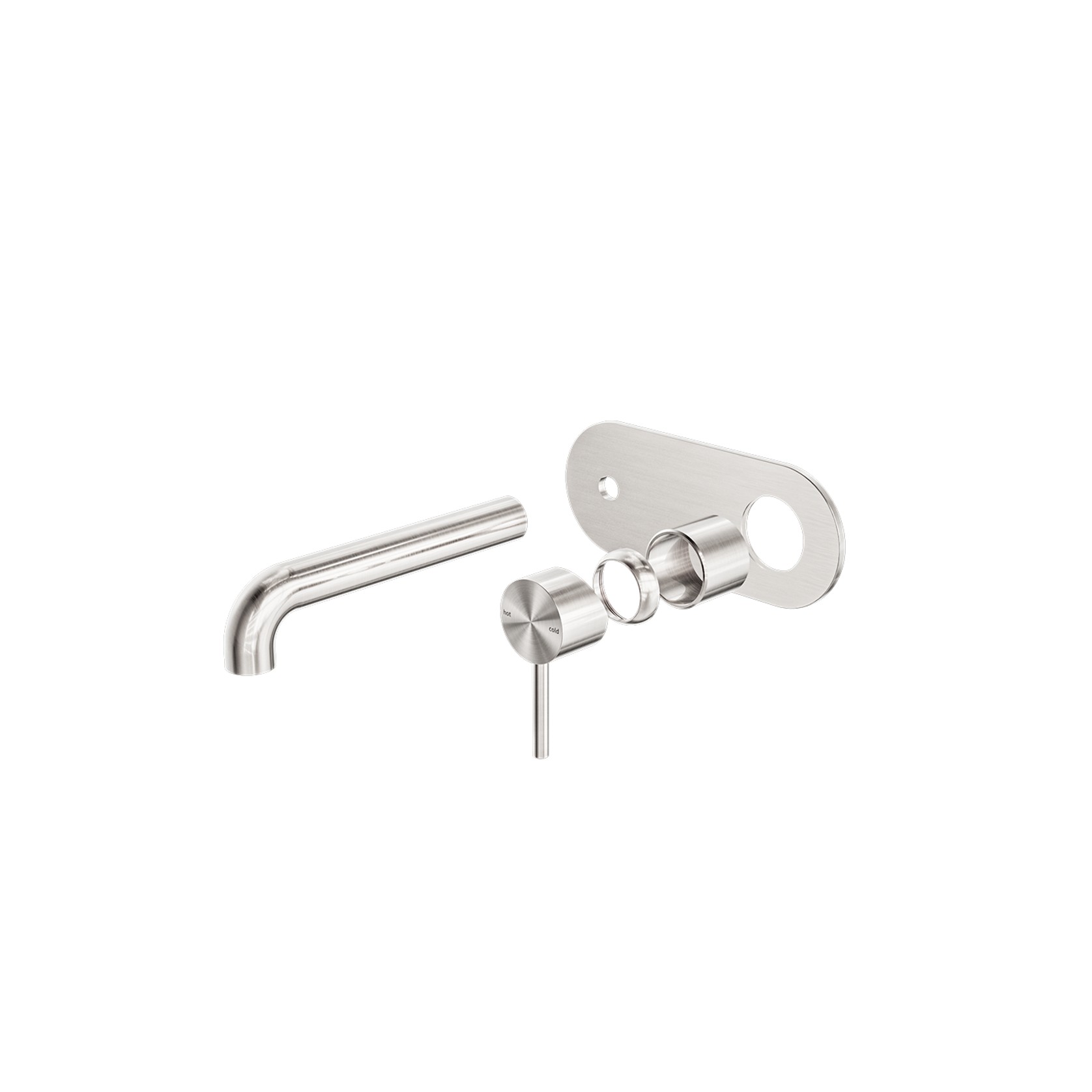 Zen SS316L Wall Basin/Bath Mixer 185mm Spout Trim Kits | Brushed Nickel gallery detail image