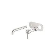 Zen SS316L Wall Basin/Bath Mixer 185mm Spout Trim Kits | Brushed Nickel gallery detail image