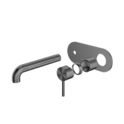 Zen SS316L Wall Basin/Bath Mixer 185mm Spout Trim Kits | Graphite gallery detail image