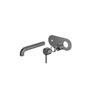 Zen SS316L Wall Basin/Bath Mixer 185mm Spout Trim Kits | Graphite gallery detail image