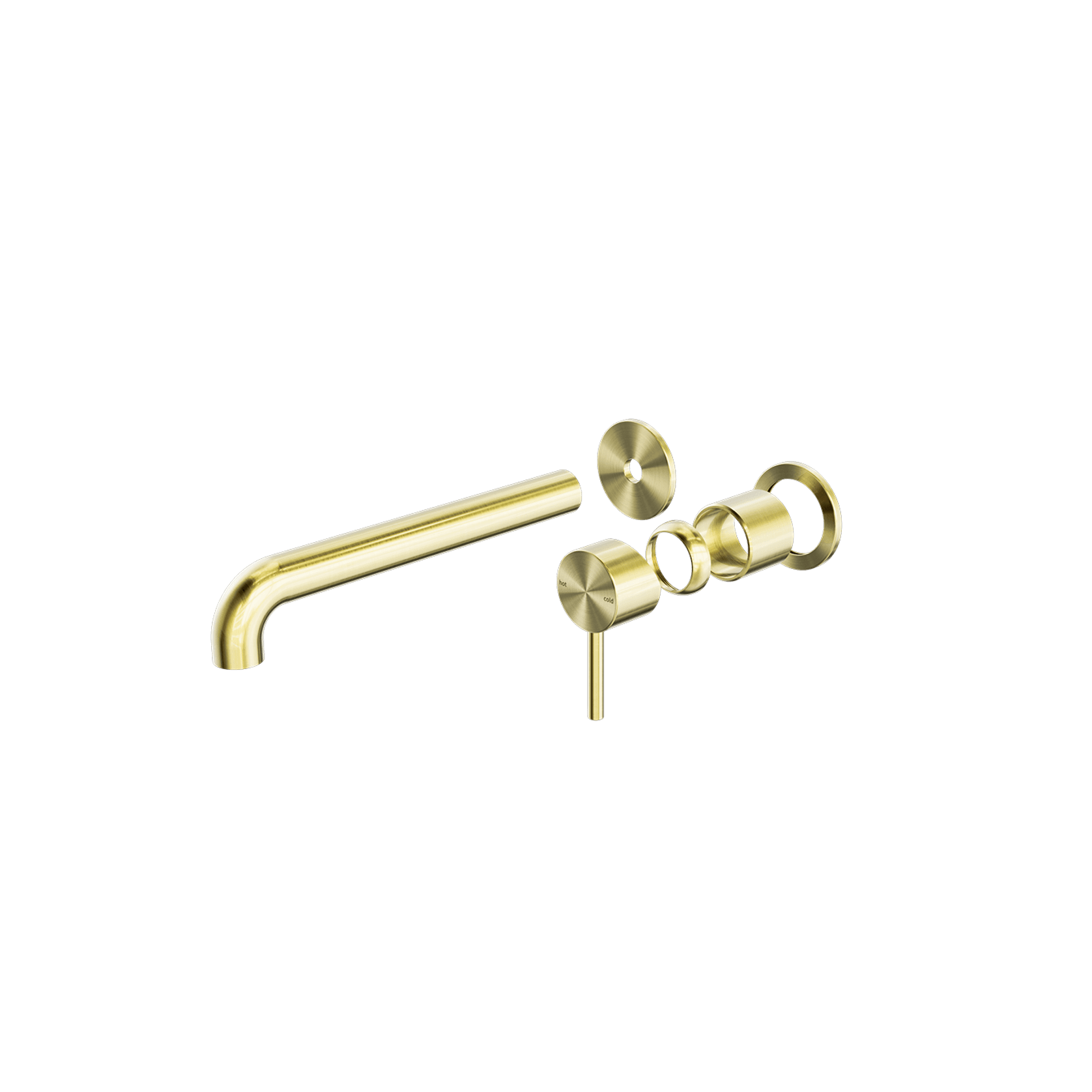Zen SS316L Wall Basin/Bath Mixer Separate Back Plate 185mm Spout Trim Kits | Brushed Gold gallery detail image