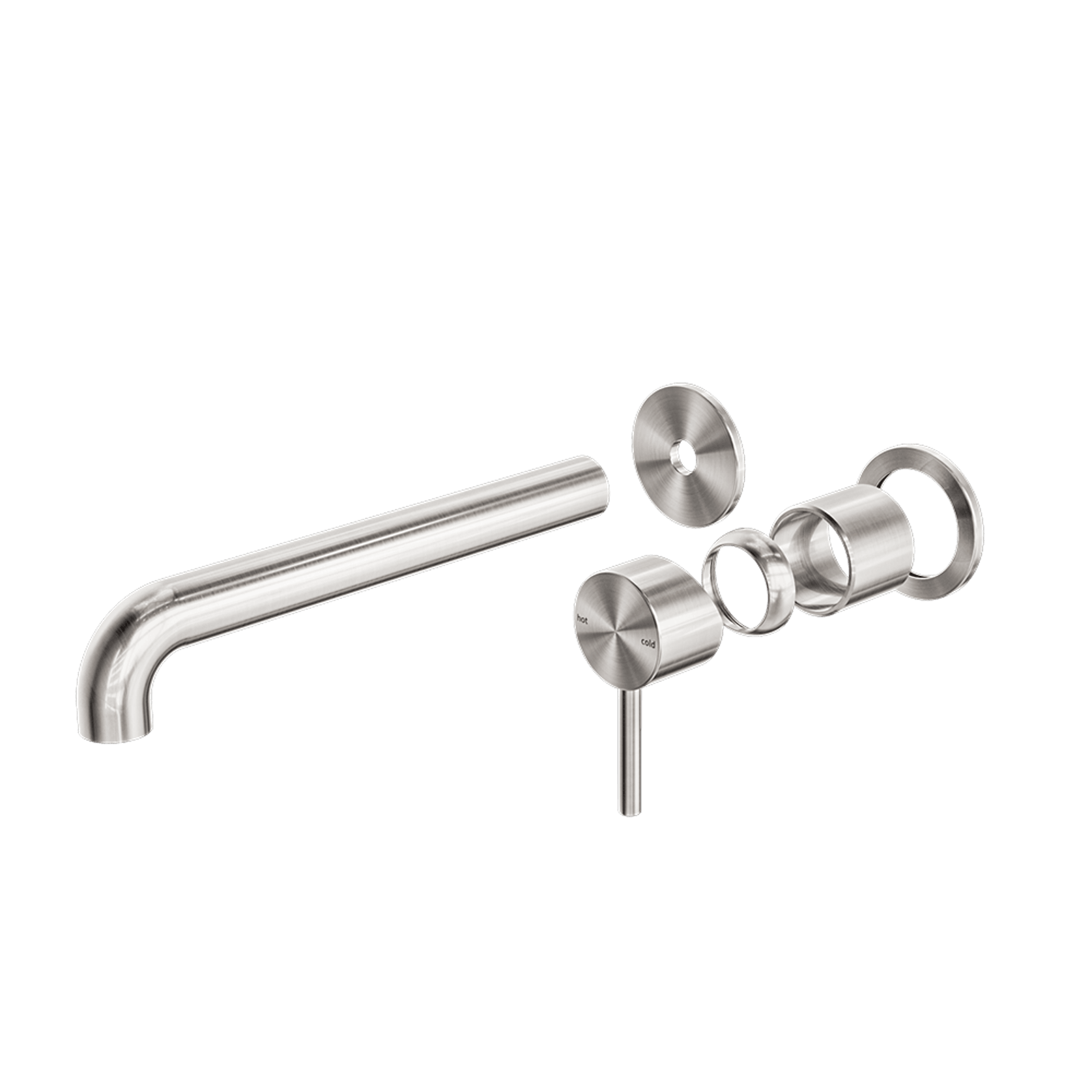 Zen SS316L Wall Basin/Bath Mixer Separate Back Plate 230mm Spout Trim Kits | Brushed Nickel gallery detail image