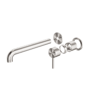 Zen SS316L Wall Basin/Bath Mixer Separate Back Plate 230mm Spout Trim Kits | Brushed Nickel gallery detail image