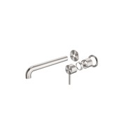 Zen SS316L Wall Basin/Bath Mixer Separate Back Plate 230mm Spout Trim Kits | Brushed Nickel gallery detail image