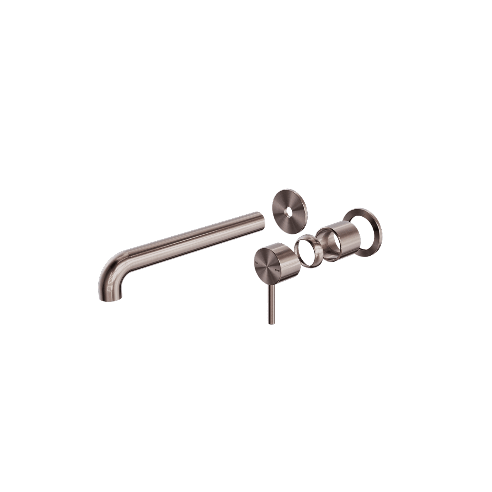 Zen SS316L Wall Basin/Bath Mixer Separate Back Plate 185mm Spout Trim Kits | Brushed Bronze gallery detail image