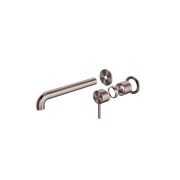 Zen SS316L Wall Basin/Bath Mixer Separate Back Plate 185mm Spout Trim Kits | Brushed Bronze gallery detail image