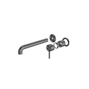 Zen SS316L Wall Basin/Bath Mixer Separate Back Plate 185mm Spout Trim Kits | Graphite gallery detail image