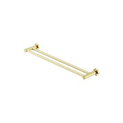 Mecca Double Towel Rail 600mm Brushed Gold gallery detail image