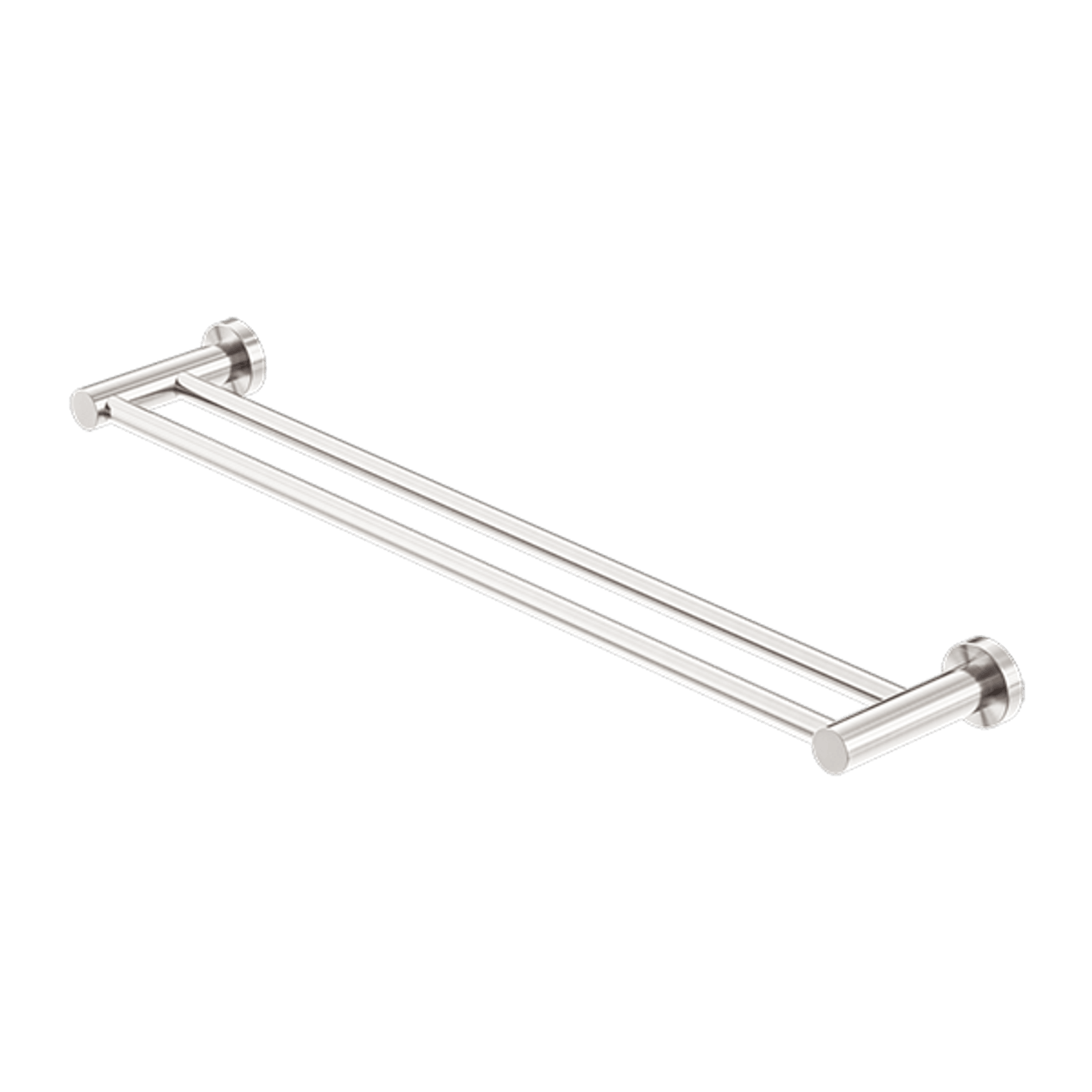 Mecca Double Towel Rail 600mm Brushed Nickel gallery detail image