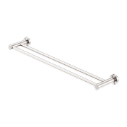 Mecca Double Towel Rail 600mm Brushed Nickel gallery detail image
