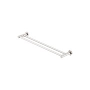 Mecca Double Towel Rail 600mm Brushed Nickel gallery detail image