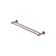 Mecca Double Towel Rail 600mm Brushed Bronze gallery detail image