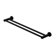 Mecca Double Towel Rail 600mm Matte Black gallery detail image