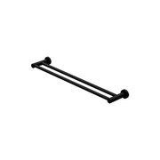 Mecca Double Towel Rail 600mm Matte Black gallery detail image