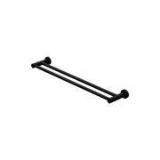 Mecca Double Towel Rail 600mm Matte Black gallery detail image