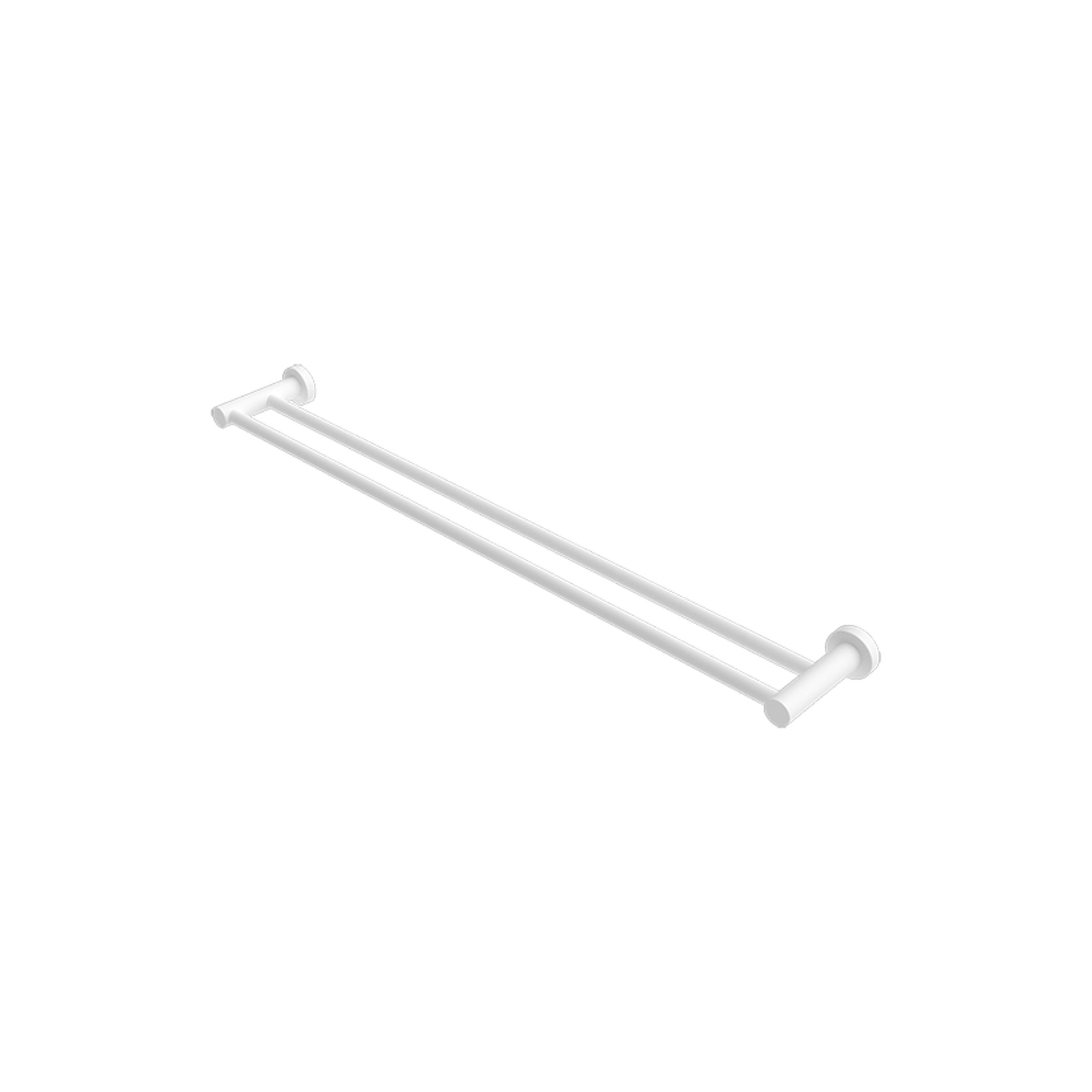 Mecca Double Towel Rail 600mm Matte White gallery detail image