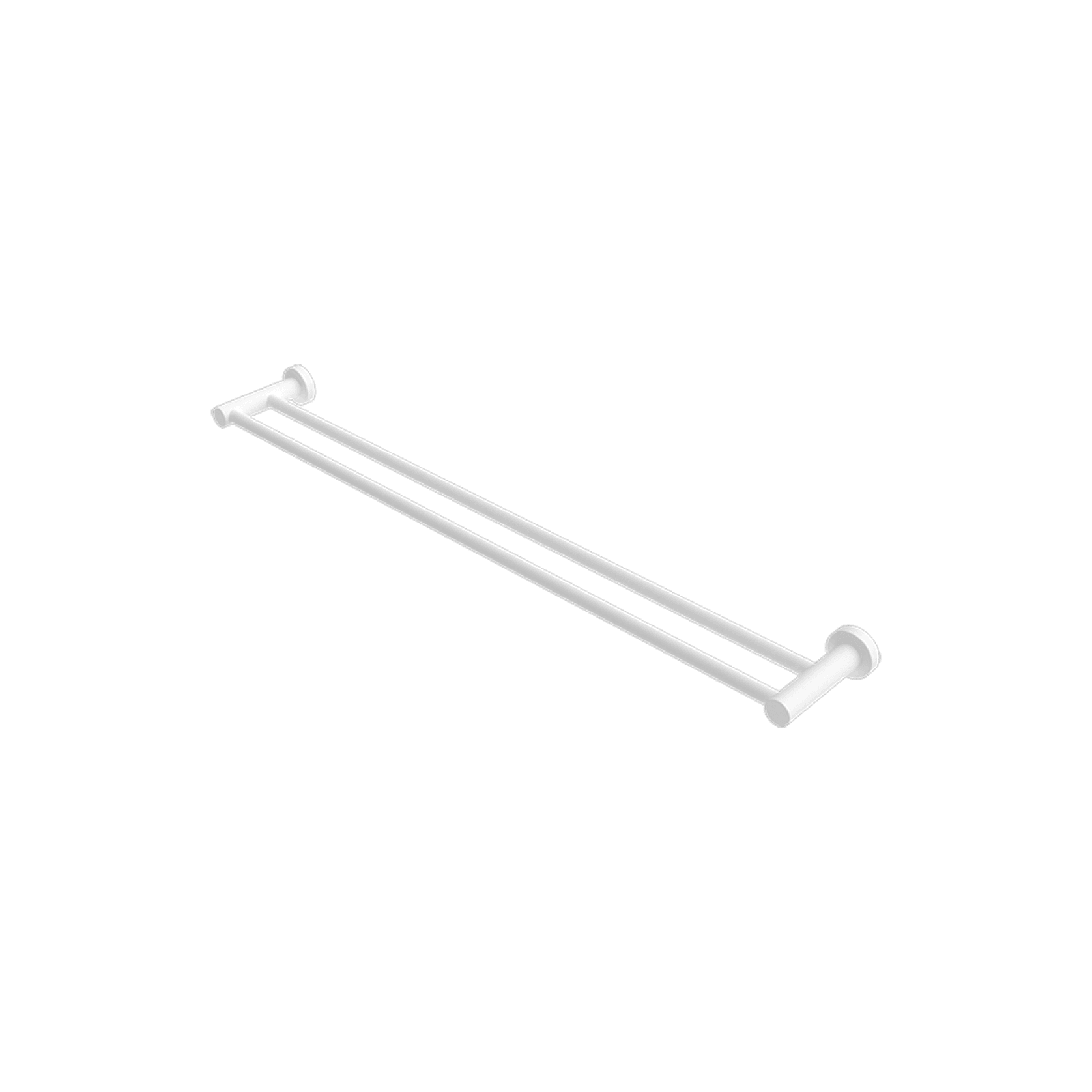 Mecca Double Towel Rail 600mm Matte White gallery detail image
