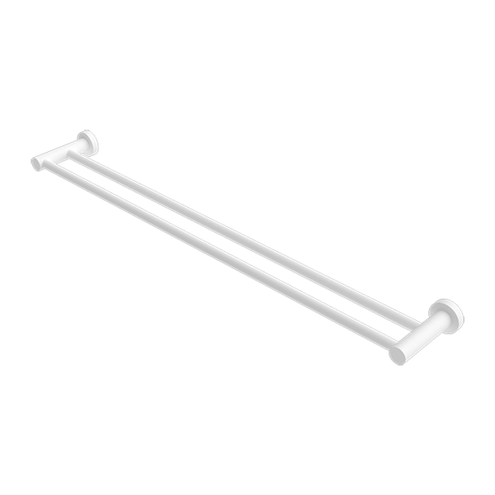 Mecca Double Towel Rail 600mm Matte White gallery detail image
