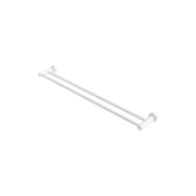 Mecca Double Towel Rail 600mm Matte White gallery detail image