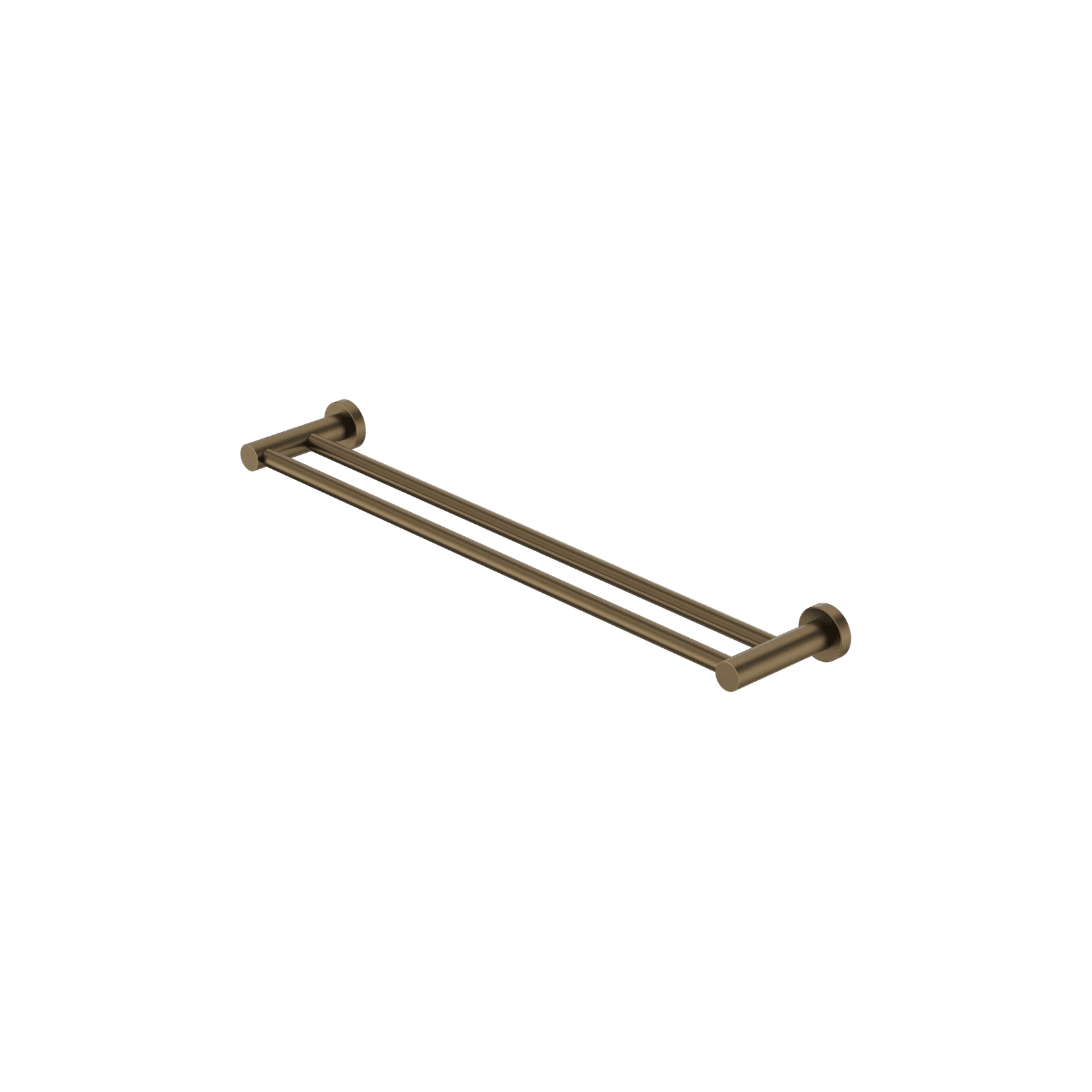 Mecca Double Towel Rail 600mm Tumbled Antique Brass gallery detail image