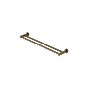 Mecca Double Towel Rail 600mm Tumbled Antique Brass gallery detail image