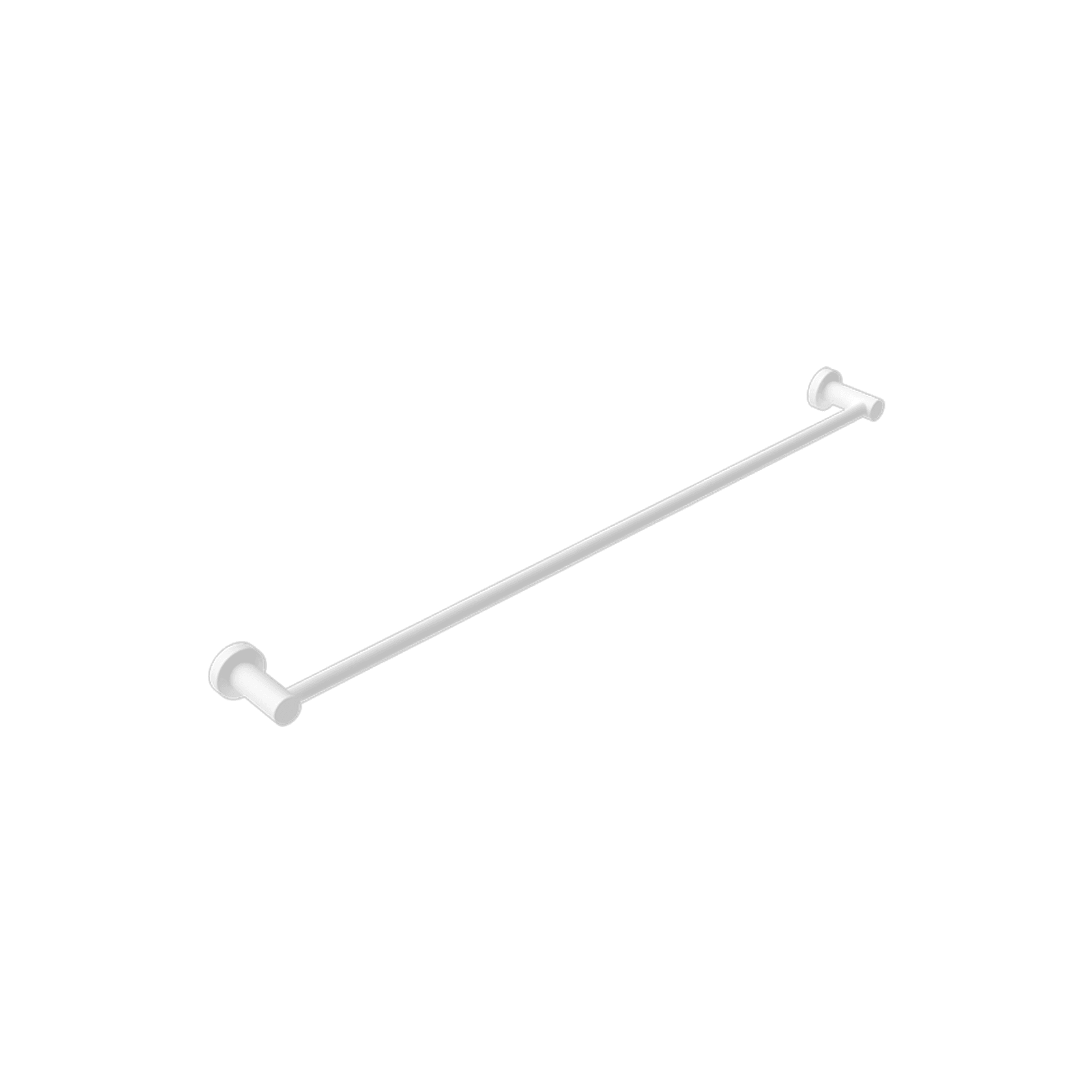 Mecca Single Towel Rail 800mm Matte White gallery detail image