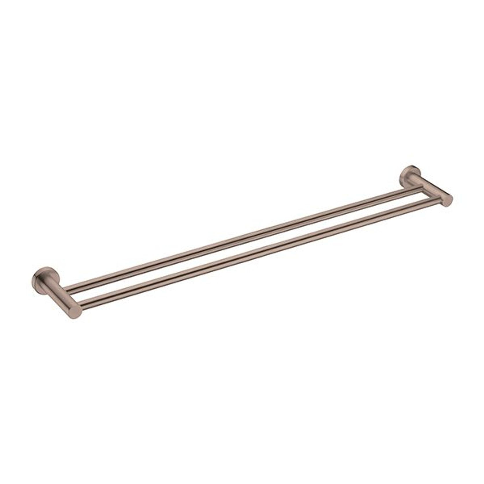 Mecca Double Towel Rail 800mm Brushed Bronze gallery detail image